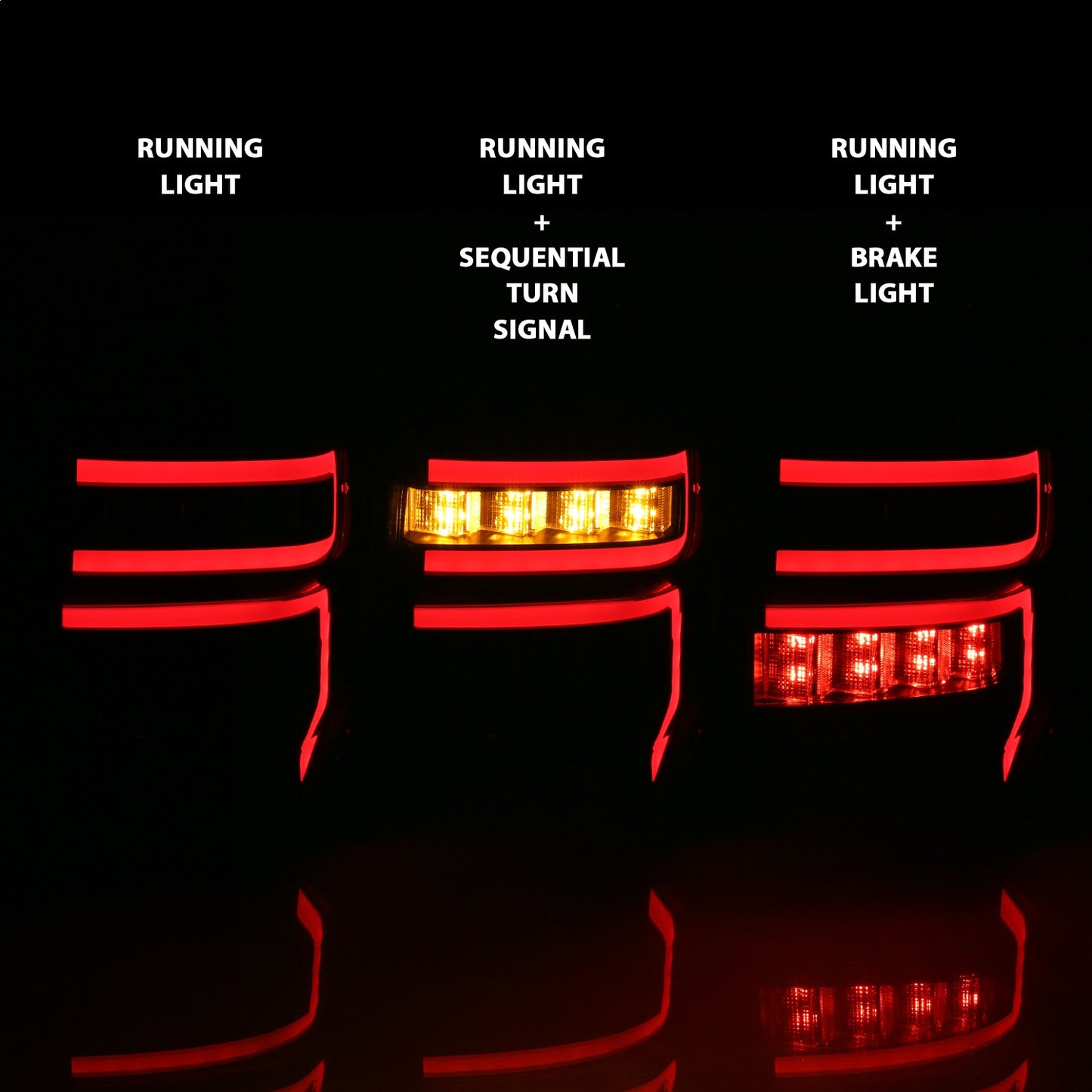Anzo USA | LED Tail Light Assembly LED Clear Lens Black Housing Red Light Bar w/Sequential Pair | Fits 4Runner | 311311
