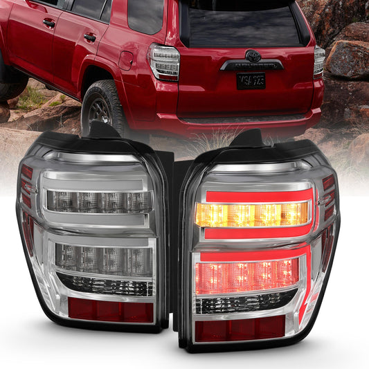 Anzo USA | LED Tail Light Assembly LED Clear Lens Chrome Housing Red Light Bar w/Sequential Pair | Fits 4Runner | 311313