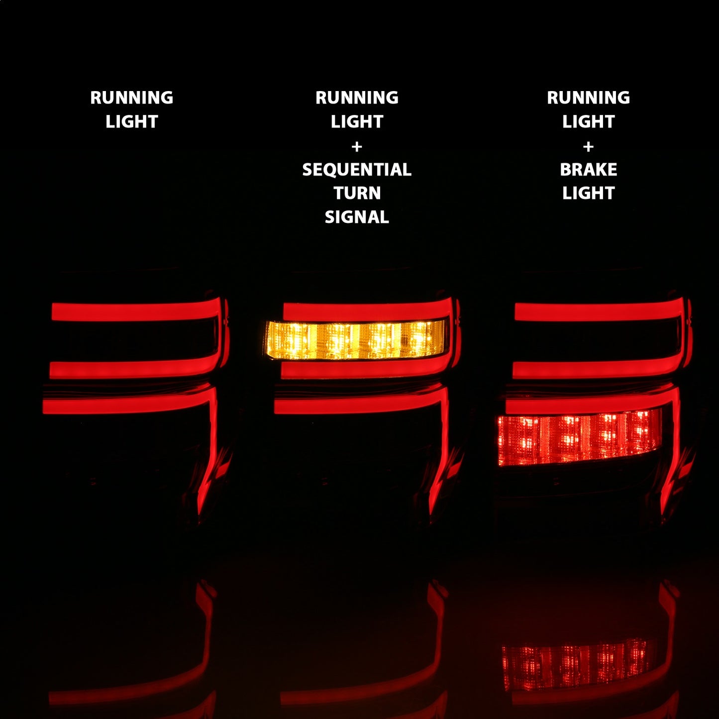 Anzo USA | LED Tail Light Assembly LED Clear Lens Chrome Housing Red Light Bar w/Sequential Pair | Fits 4Runner | 311313