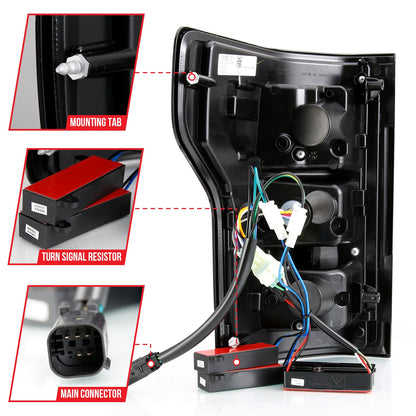 Anzo USA | LED Tail Light Assembly LED Clear Lens Black Housing Red Light Bar w/Sequential Pair | Fits F-150 | 311314