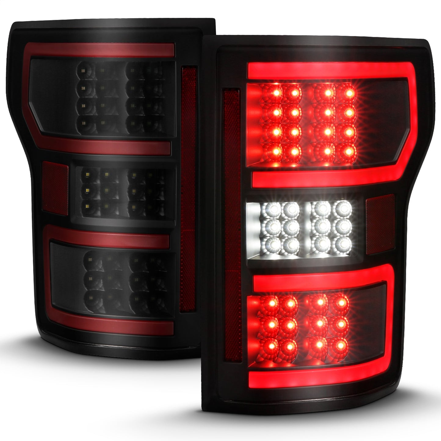 Anzo USA | LED Tail Light Assembly LED Clear Lens Black Housing Red Light Bar w/Sequential Pair | Fits F-150 | 311314