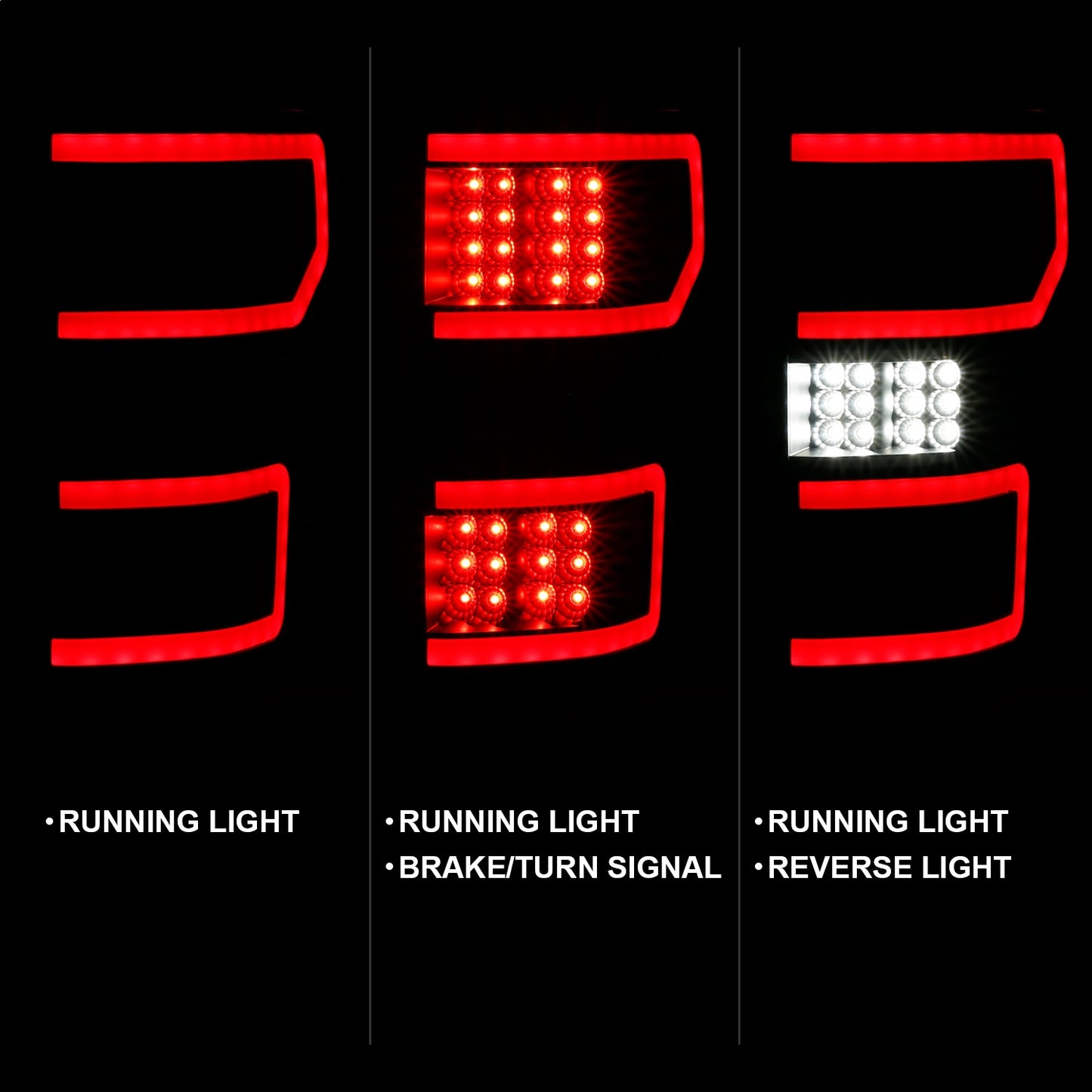 Anzo USA | LED Tail Light Assembly LED Clear Lens Black Housing Red Light Bar w/Sequential Pair | Fits F-150 | 311314