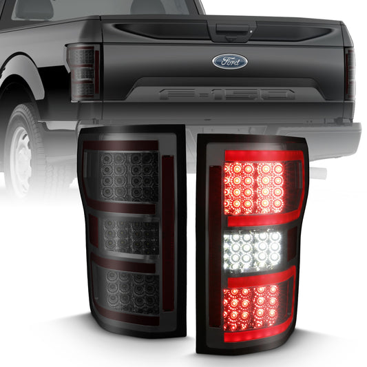 Anzo USA | Tail Light Assembly LED Clear Lens Smoke Housing Red Light Bar w/Sequential Pair | Fits F-150 | 311315