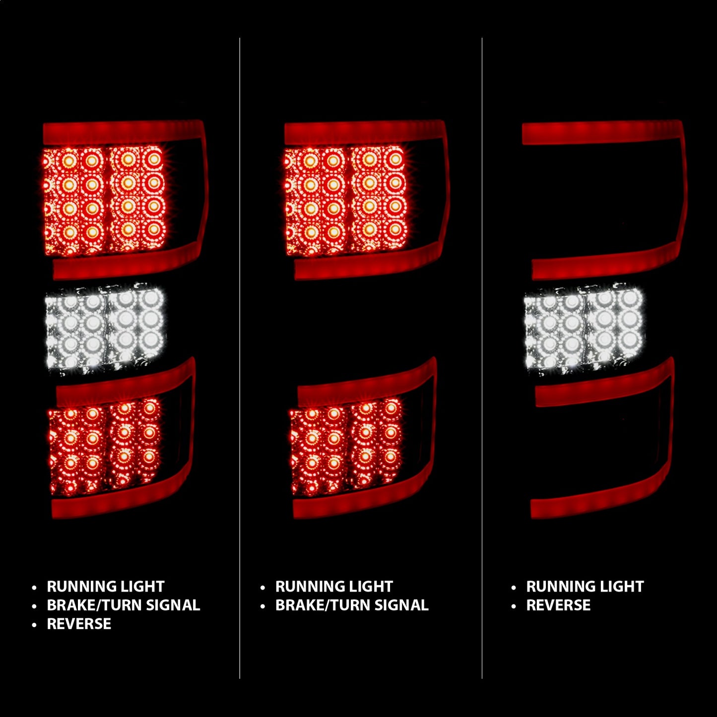 Anzo USA | Tail Light Assembly LED Clear Lens Smoke Housing Red Light Bar w/Sequential Pair | Fits F-150 | 311315