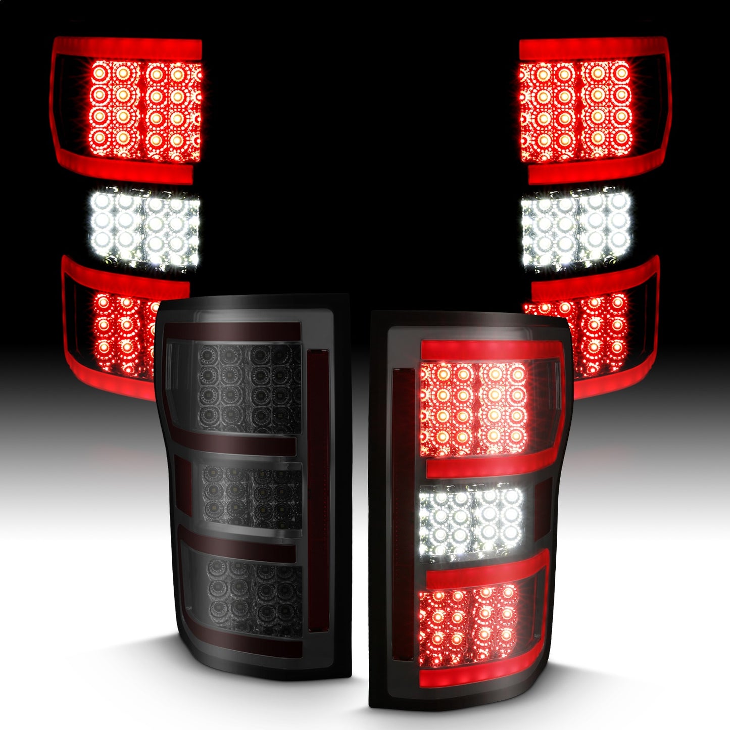 Anzo USA | Tail Light Assembly LED Clear Lens Smoke Housing Red Light Bar w/Sequential Pair | Fits F-150 | 311315