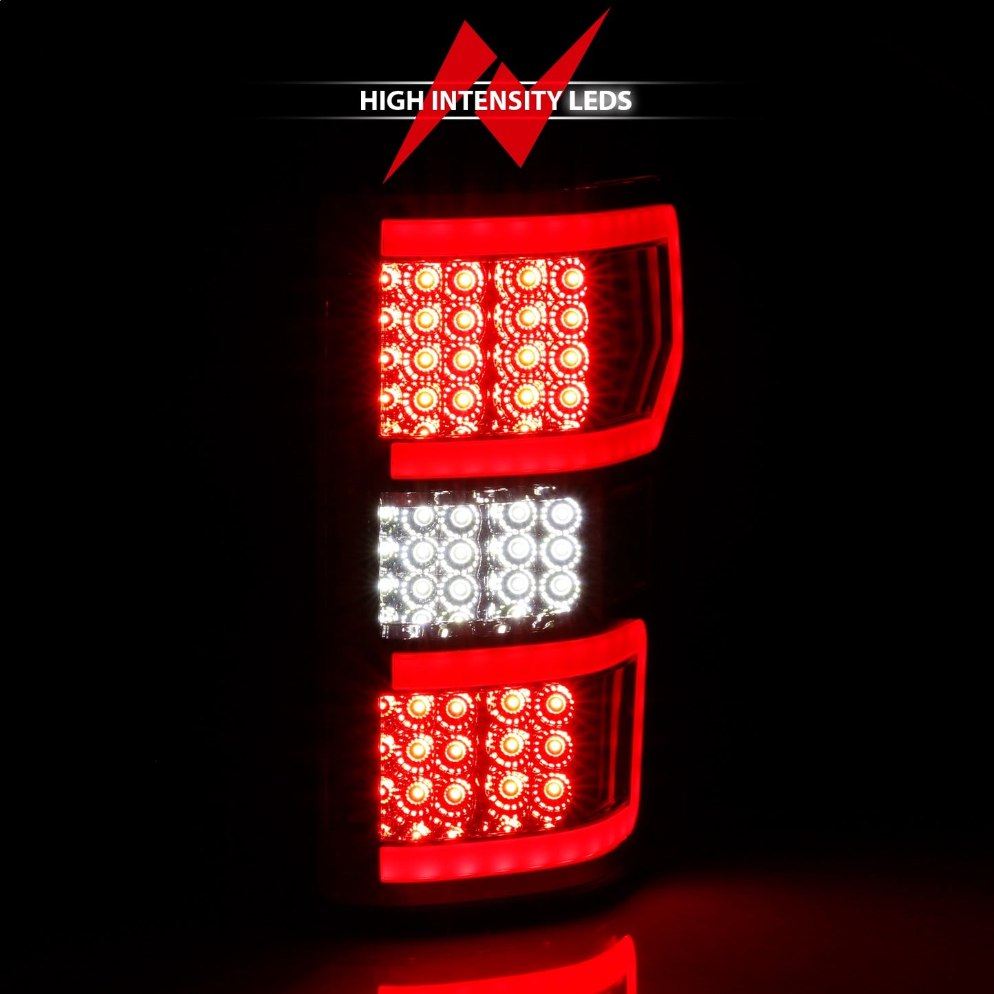 Anzo USA | LED Tail Light Assembly LED Clear Lens Chrome Housing Red Light Bar w/Sequential Pair | Fits F-150 | 311316