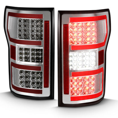 Anzo USA | LED Tail Light Assembly LED Clear Lens Chrome Housing Red Light Bar w/Sequential Pair | Fits F-150 | 311316