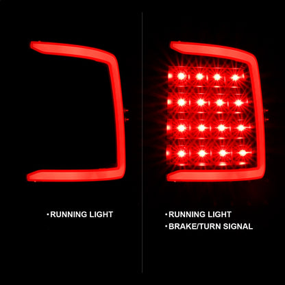 Anzo USA | LED Tail Light Assembly LED Clear Lens Black Housing w/Plank Style Design Pair | Fits Ram 1500 | 311318
