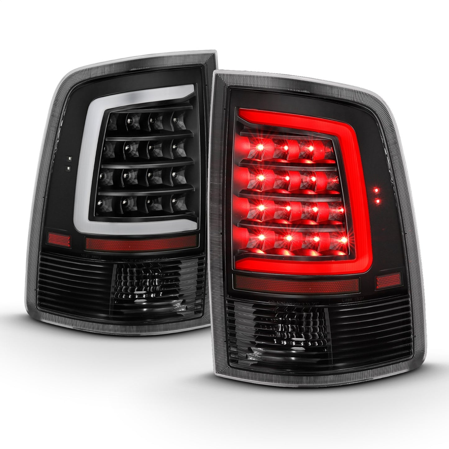Anzo USA | LED Tail Light Assembly LED Clear Lens Black Housing w/Plank Style Design Pair | Fits Ram 1500 | 311318