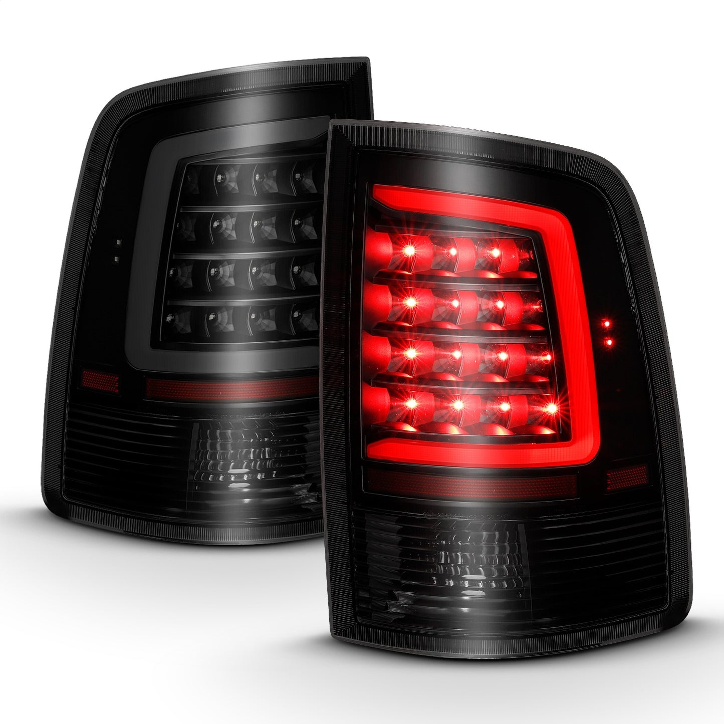 Anzo USA | LED Tail Light Assembly LED Smoke Lens Black Housing w/Plank Style Design Pair | Fits Ram 1500 | 311319