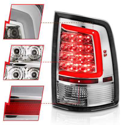 Anzo USA | LED Tail Light Assembly LED Clear Lens Chrome Housing w/Plank Style Design Pair | Fits Ram 1500 | 311320