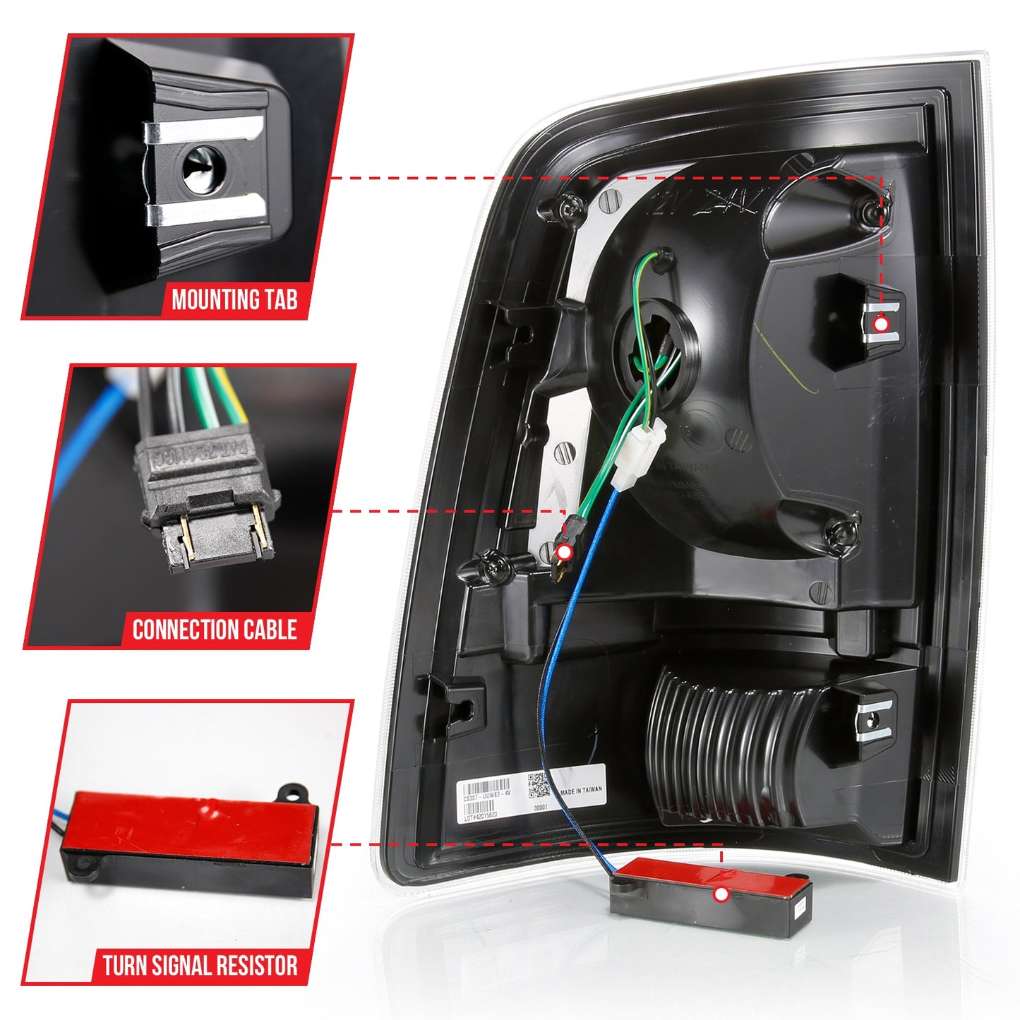 Anzo USA | LED Tail Light Assembly LED Clear Lens Chrome Housing w/Plank Style Design Pair | Fits Ram 1500 | 311320