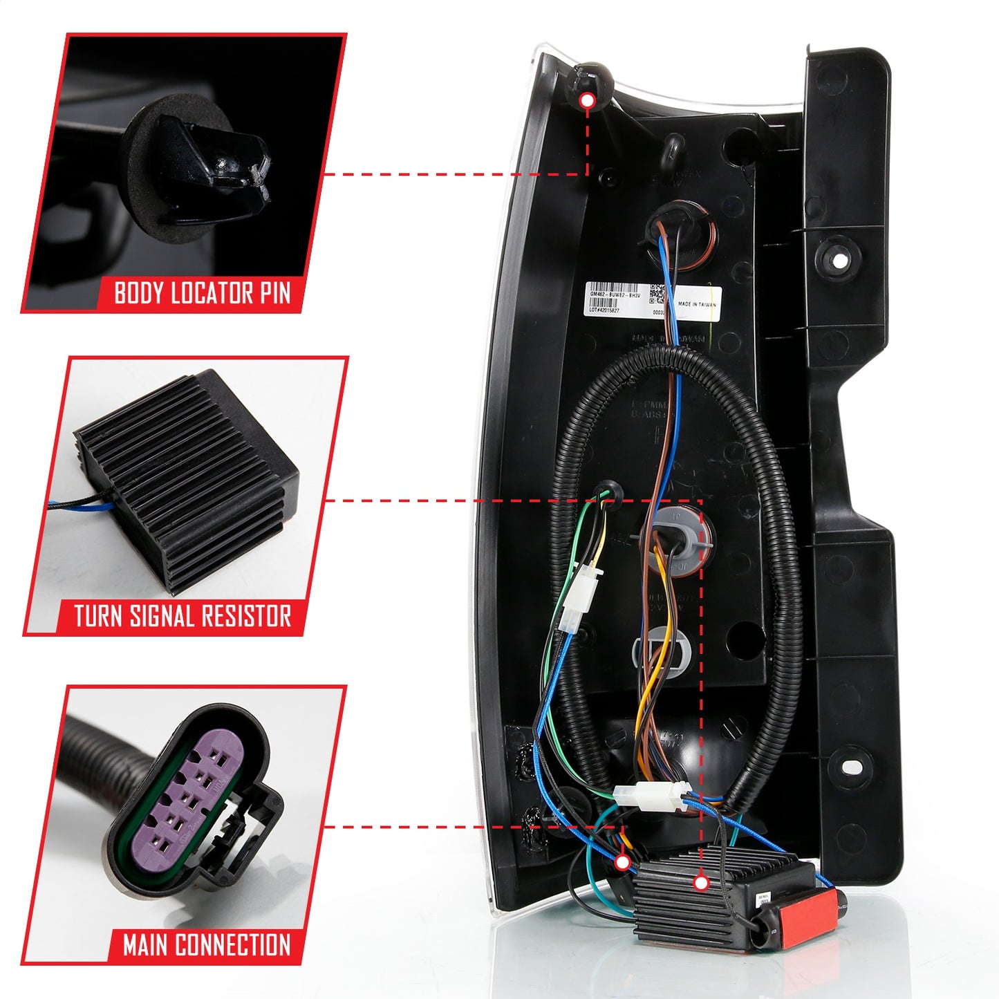 Anzo USA | LED Tail Light Assembly LED Clear Lens Black Housing w/Plank Style Design Pair | Fits Silverado 2500 HD | 311321