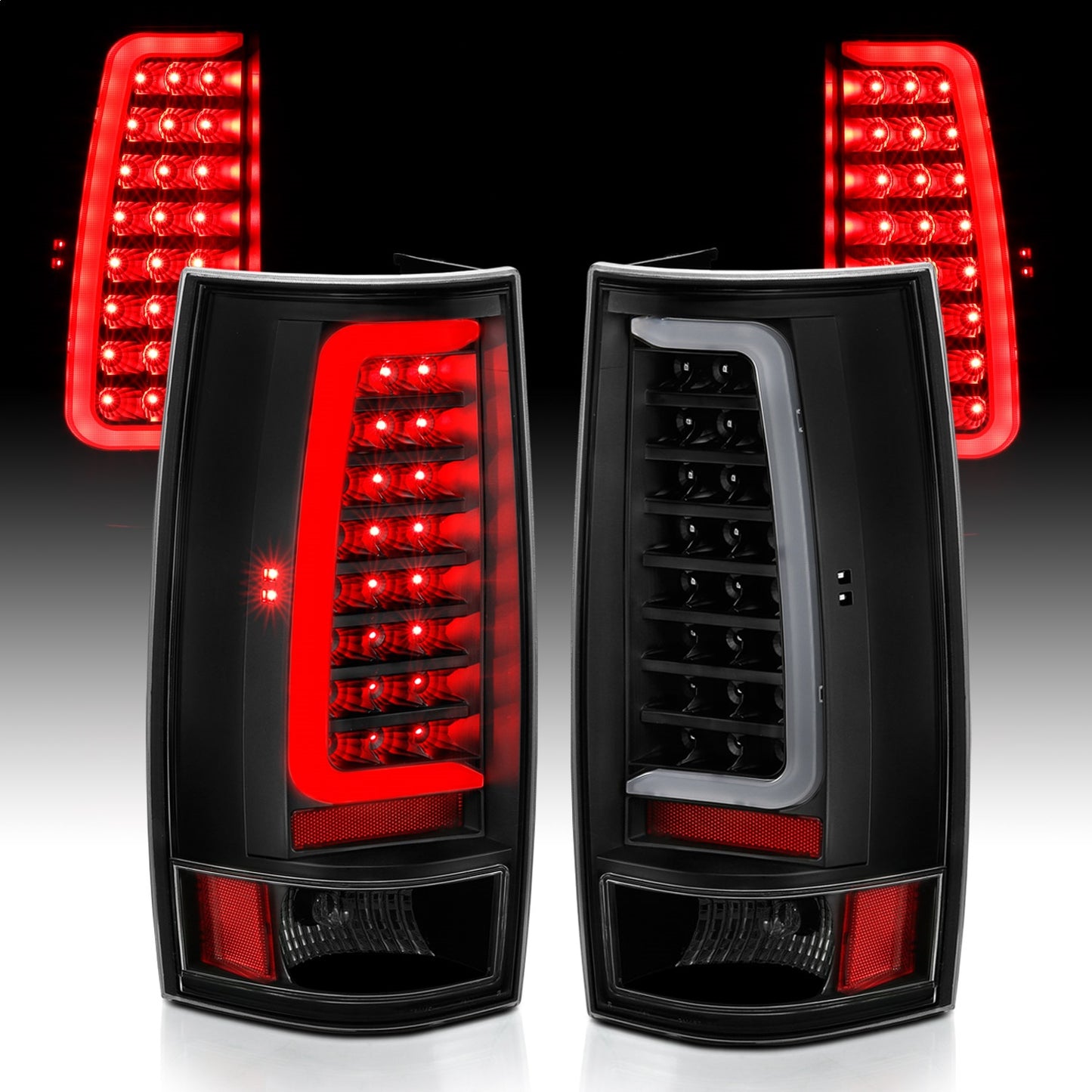 Anzo USA | LED Tail Light Assembly LED Clear Lens Black Housing w/Plank Style Design Pair | Fits Silverado 2500 HD | 311321