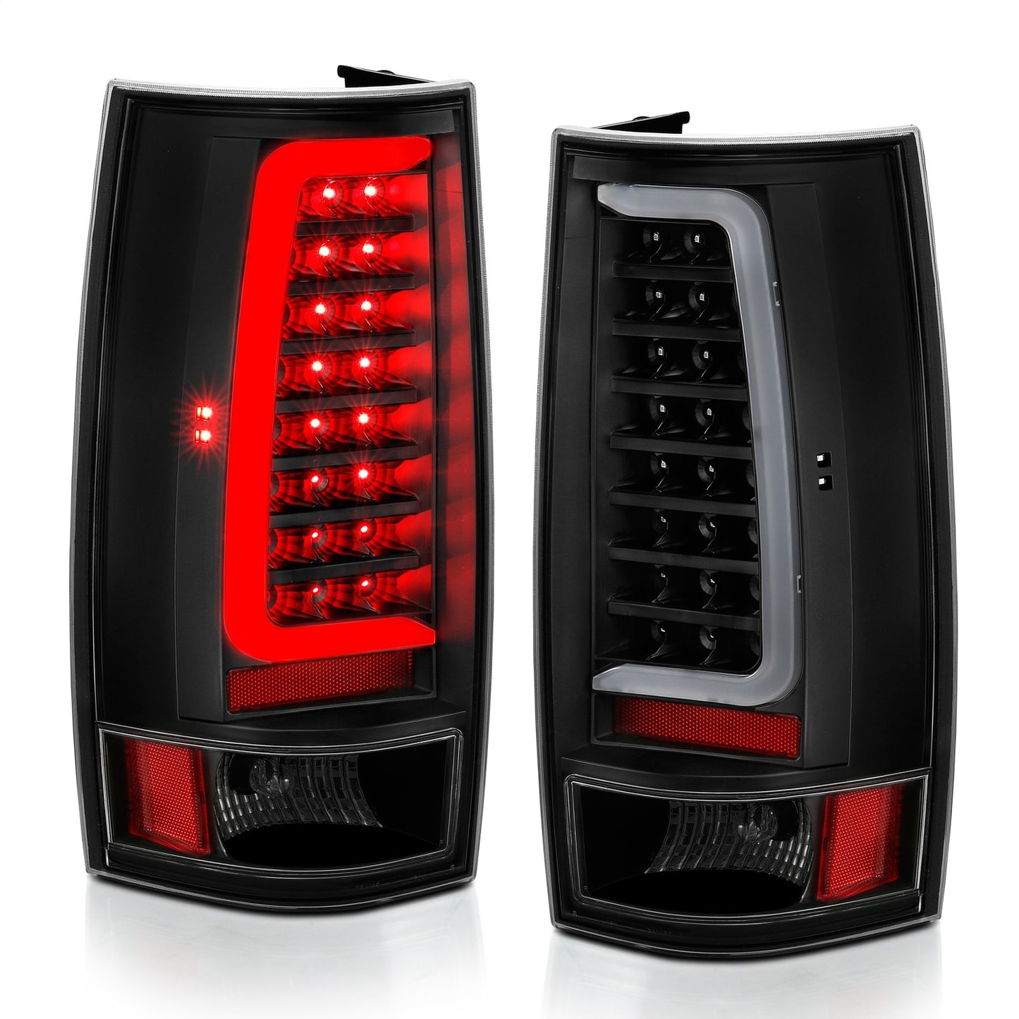 Anzo USA | LED Tail Light Assembly LED Clear Lens Black Housing w/Plank Style Design Pair | Fits Silverado 2500 HD | 311321