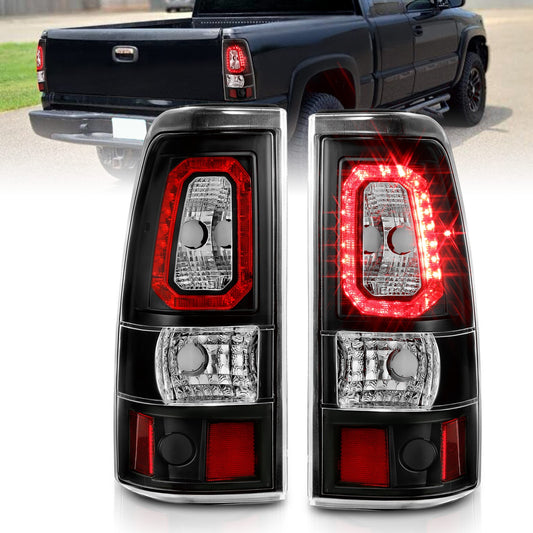 Anzo USA | LED Tail Light Assembly LED Clear Lens Black Housing Pair | Fits Silverado 1500 | 311324