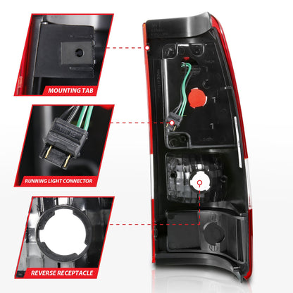 Anzo USA | LED Tail Light Assembly LED Clear Lens Black Housing Pair | Fits Silverado 1500 | 311324