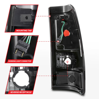 Anzo USA | LED Tail Light Assembly LED Smoke Lens Black Housing Pair | Fits Silverado 1500 | 311325