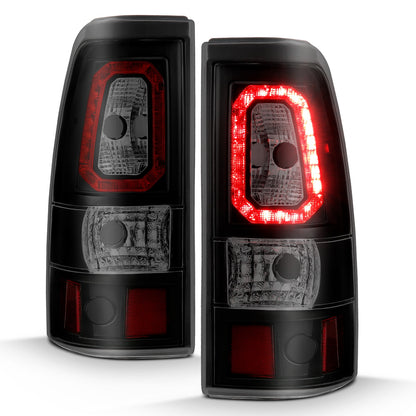 Anzo USA | LED Tail Light Assembly LED Smoke Lens Black Housing Pair | Fits Silverado 1500 | 311325