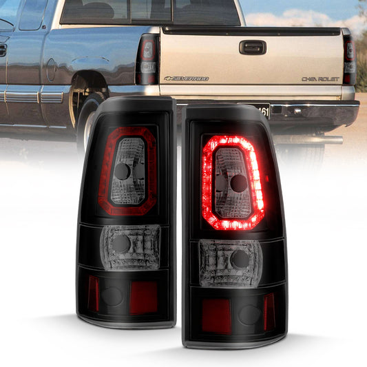 Anzo USA | LED Tail Light Assembly LED Smoke Lens Black Housing Pair | Fits Silverado 1500 | 311328