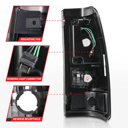 Anzo USA | LED Tail Light Assembly LED Smoke Lens Black Housing Pair | Fits Silverado 1500 | 311328