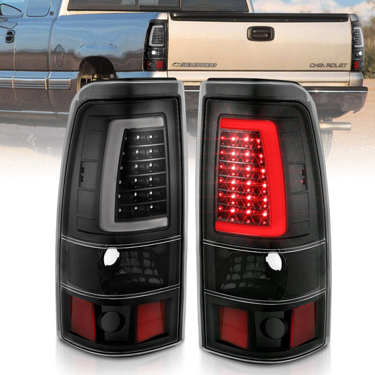 Anzo USA | LED Tail Light Assembly LED Clear Lens Black Pair | Fits Silverado 1500 | 311330