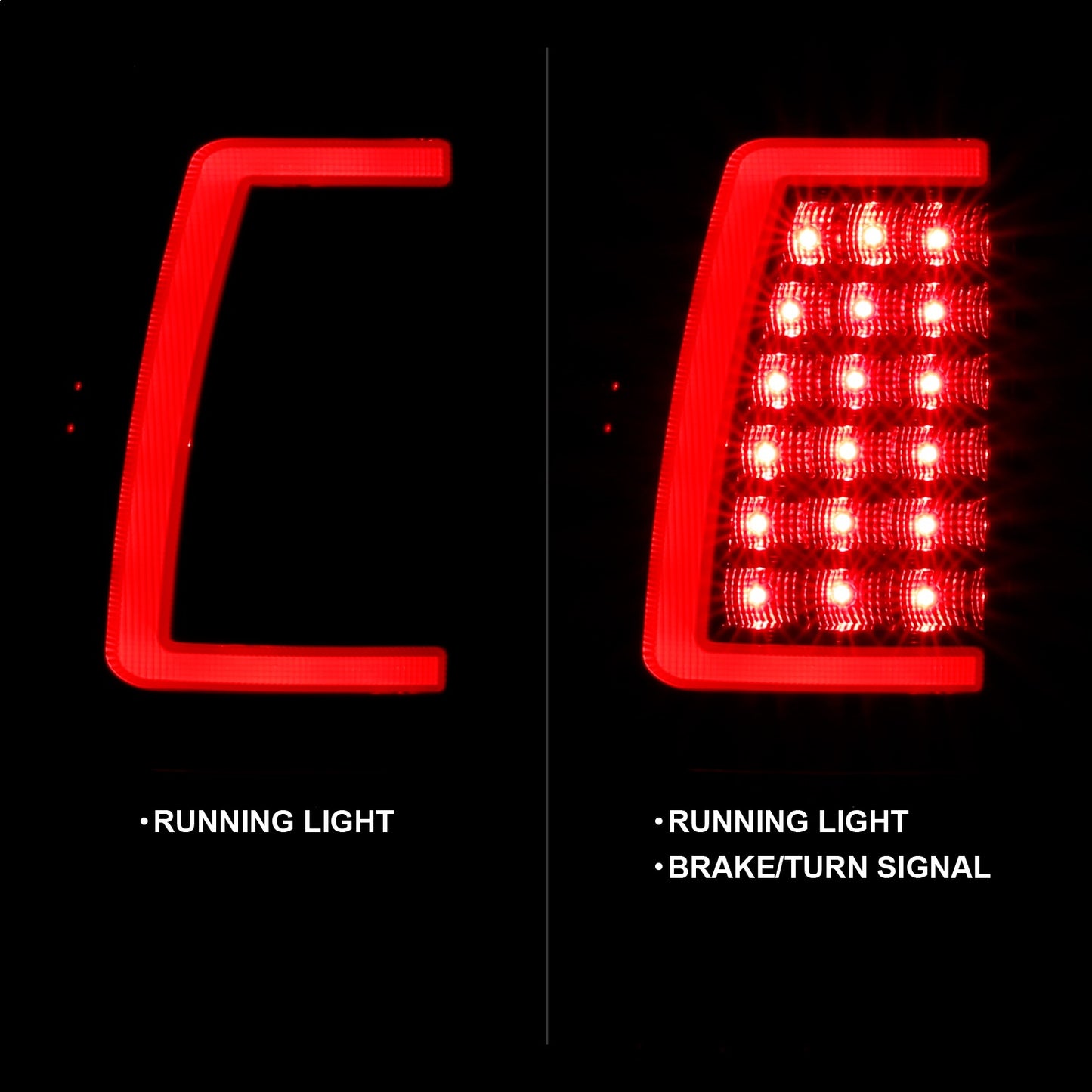 Anzo USA | LED Tail Light Assembly LED Clear Lens Black Pair | Fits Silverado 1500 | 311330