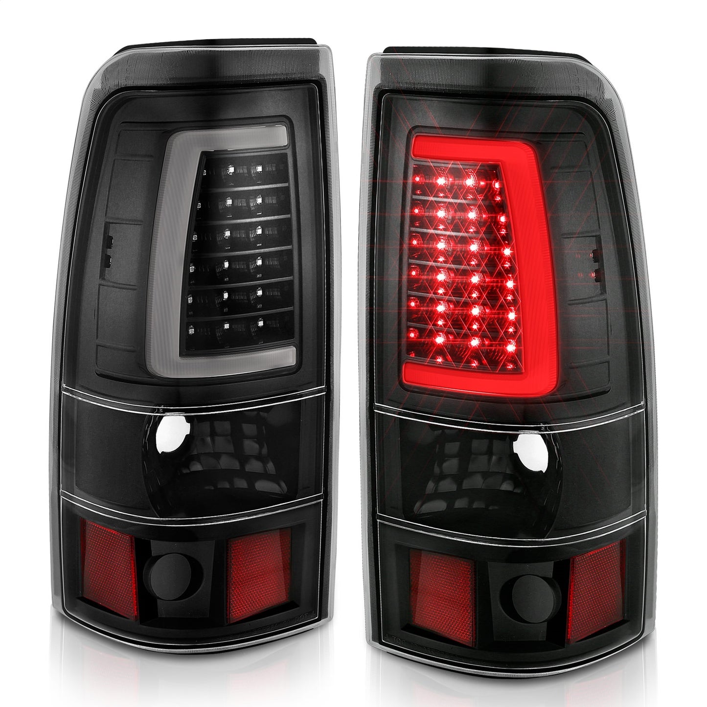 Anzo USA | LED Tail Light Assembly LED Clear Lens Black Pair | Fits Silverado 1500 | 311330