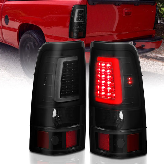 Anzo USA | LED Tail Light Assembly LED Smoke Lens Black Pair | Fits Silverado 1500 | 311331