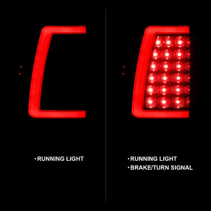 Anzo USA | LED Tail Light Assembly LED Smoke Lens Black Pair | Fits Silverado 1500 | 311331