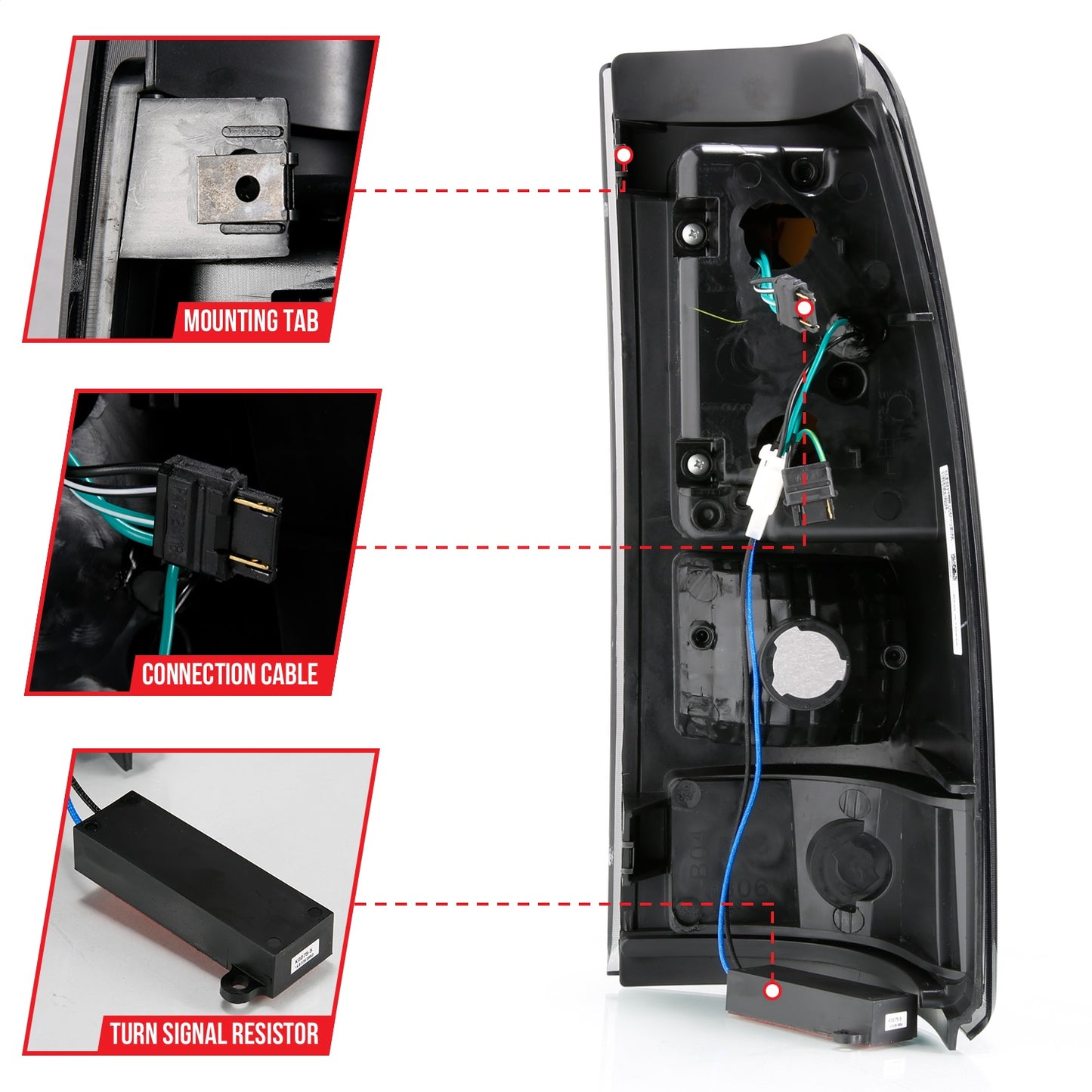 Anzo USA | LED Tail Light Assembly LED Smoke Lens Black Pair | Fits Silverado 1500 | 311331