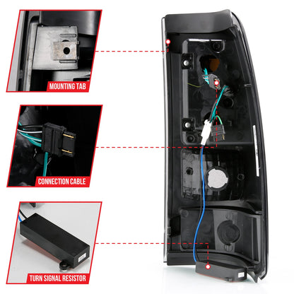 Anzo USA | LED Tail Light Assembly LED Smoke Lens Black Pair | Fits Silverado 1500 | 311331