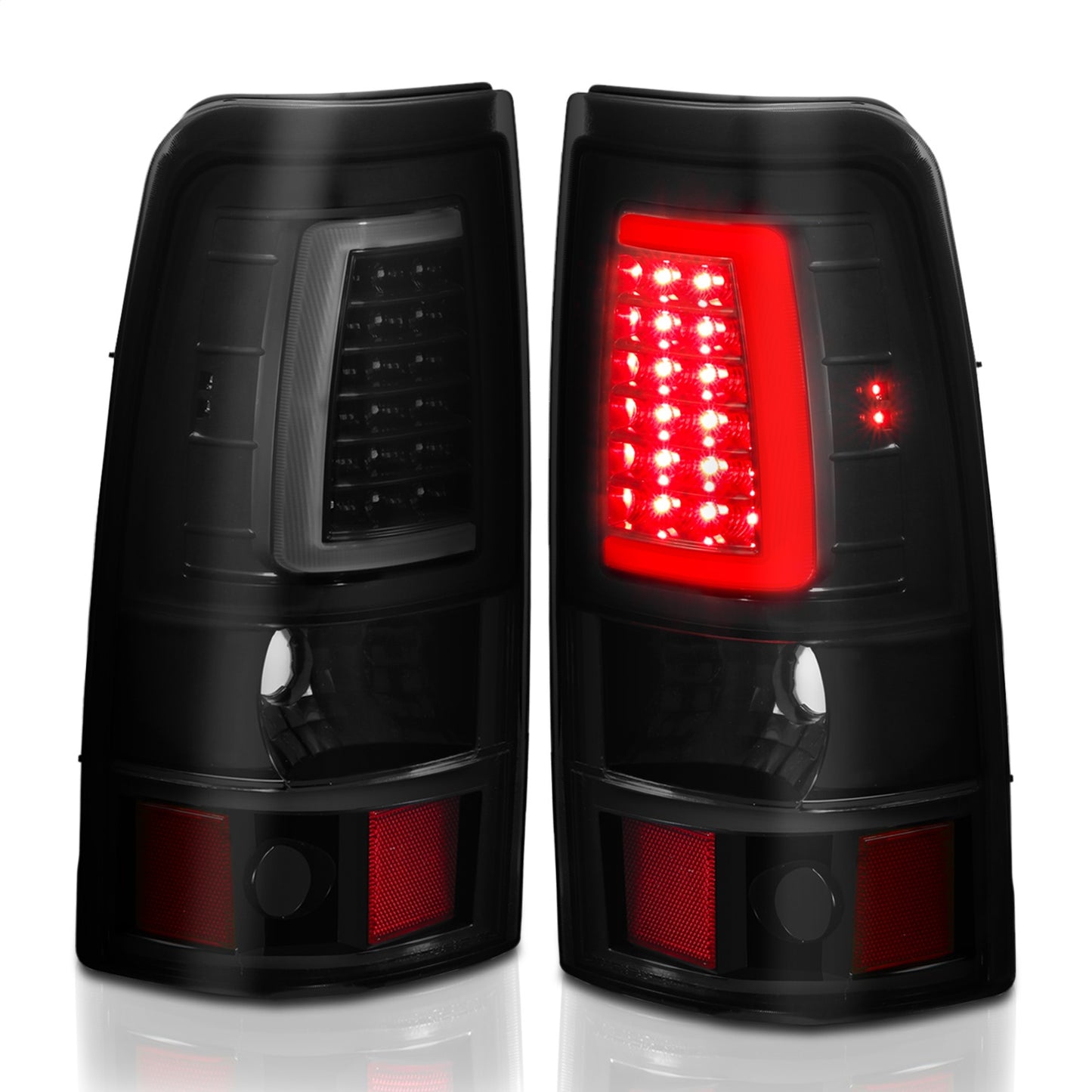 Anzo USA | LED Tail Light Assembly LED Smoke Lens Black Pair | Fits Silverado 1500 | 311331