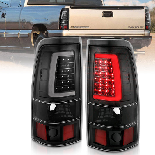 Anzo USA | LED Tail Light Assembly LED Clear Lens Black Pair | Fits Silverado 1500 | 311333