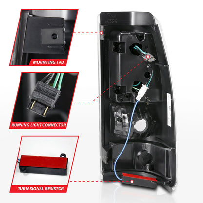 Anzo USA | LED Tail Light Assembly LED Clear Lens Black Pair | Fits Silverado 1500 | 311333