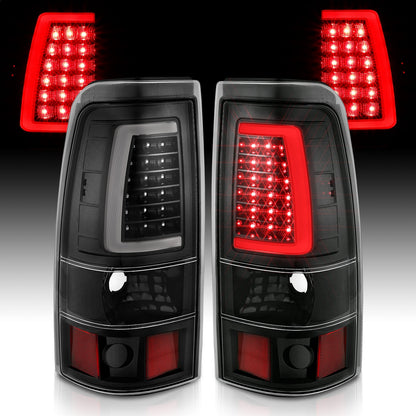 Anzo USA | LED Tail Light Assembly LED Clear Lens Black Pair | Fits Silverado 1500 | 311333