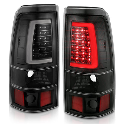 Anzo USA | LED Tail Light Assembly LED Clear Lens Black Pair | Fits Silverado 1500 | 311333