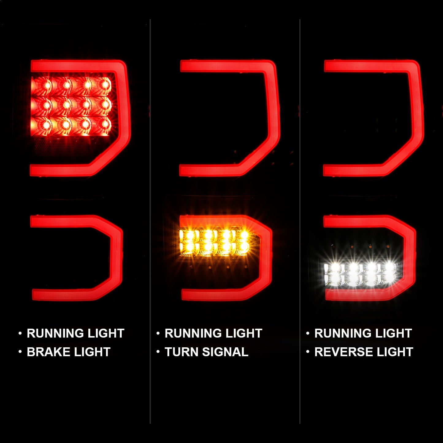 Anzo USA | LED Tail Light Assembly LED Clear Lens Black Housing Pair | Fits Tundra | 311336