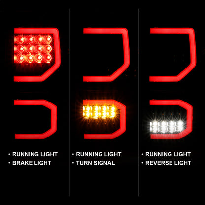 Anzo USA | LED Tail Light Assembly LED Clear Lens Black Housing Pair | Fits Tundra | 311336