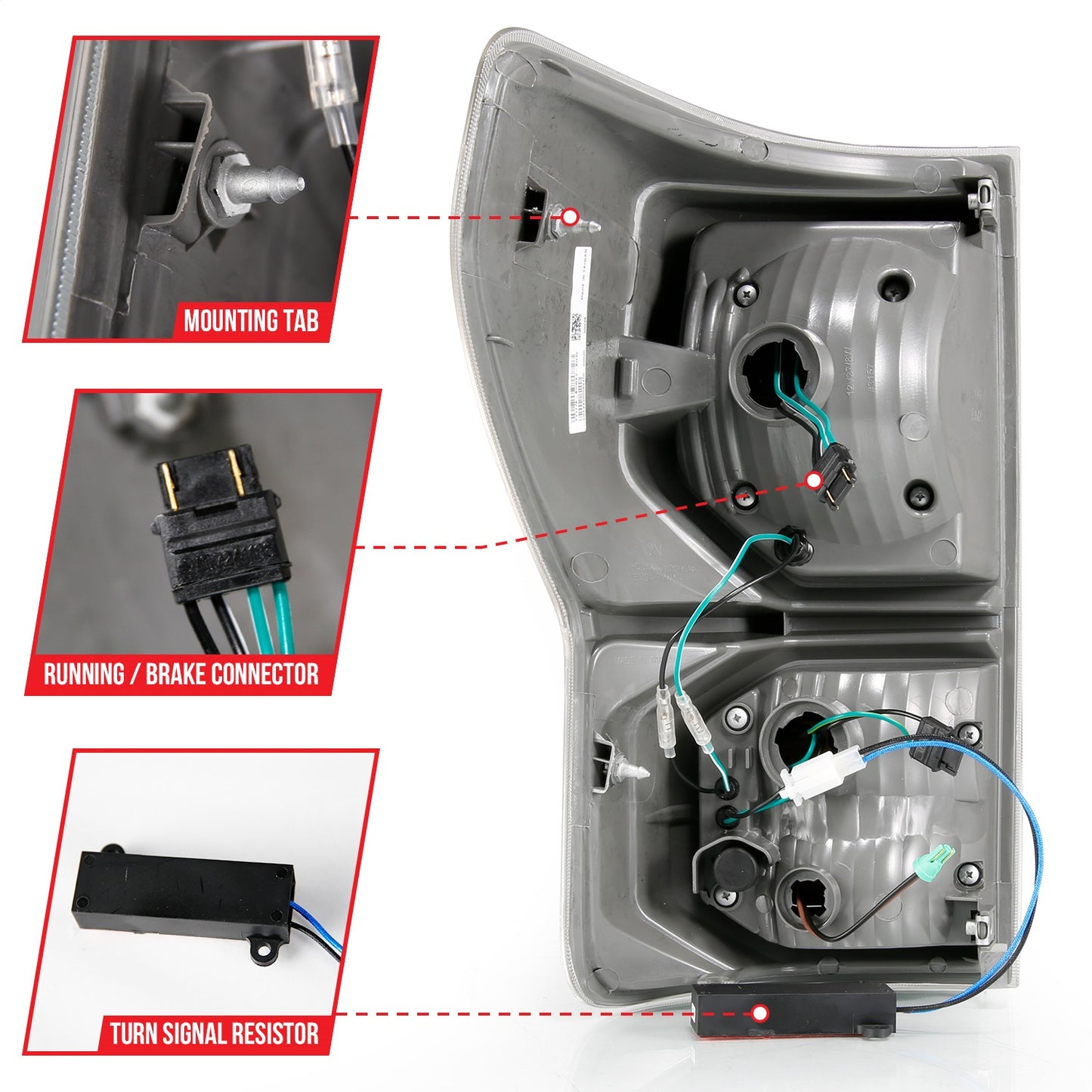 Anzo USA | LED Tail Light Assembly LED Clear Lens Black Housing Pair | Fits Tundra | 311336