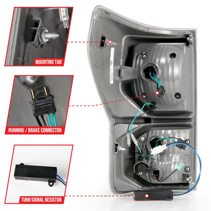 Anzo USA | LED Tail Light Assembly LED Clear Lens Black Housing Pair | Fits Tundra | 311336