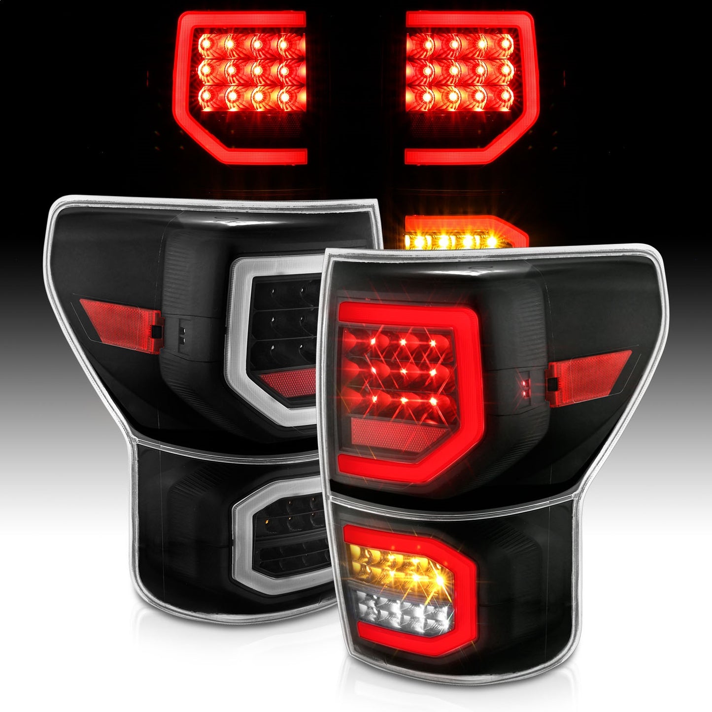Anzo USA | LED Tail Light Assembly LED Clear Lens Black Housing Pair | Fits Tundra | 311336