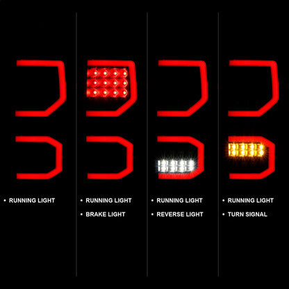 Anzo USA | LED Tail Light Assembly LED Smoke Lens Black Housing Pair | Fits Tundra | 311337