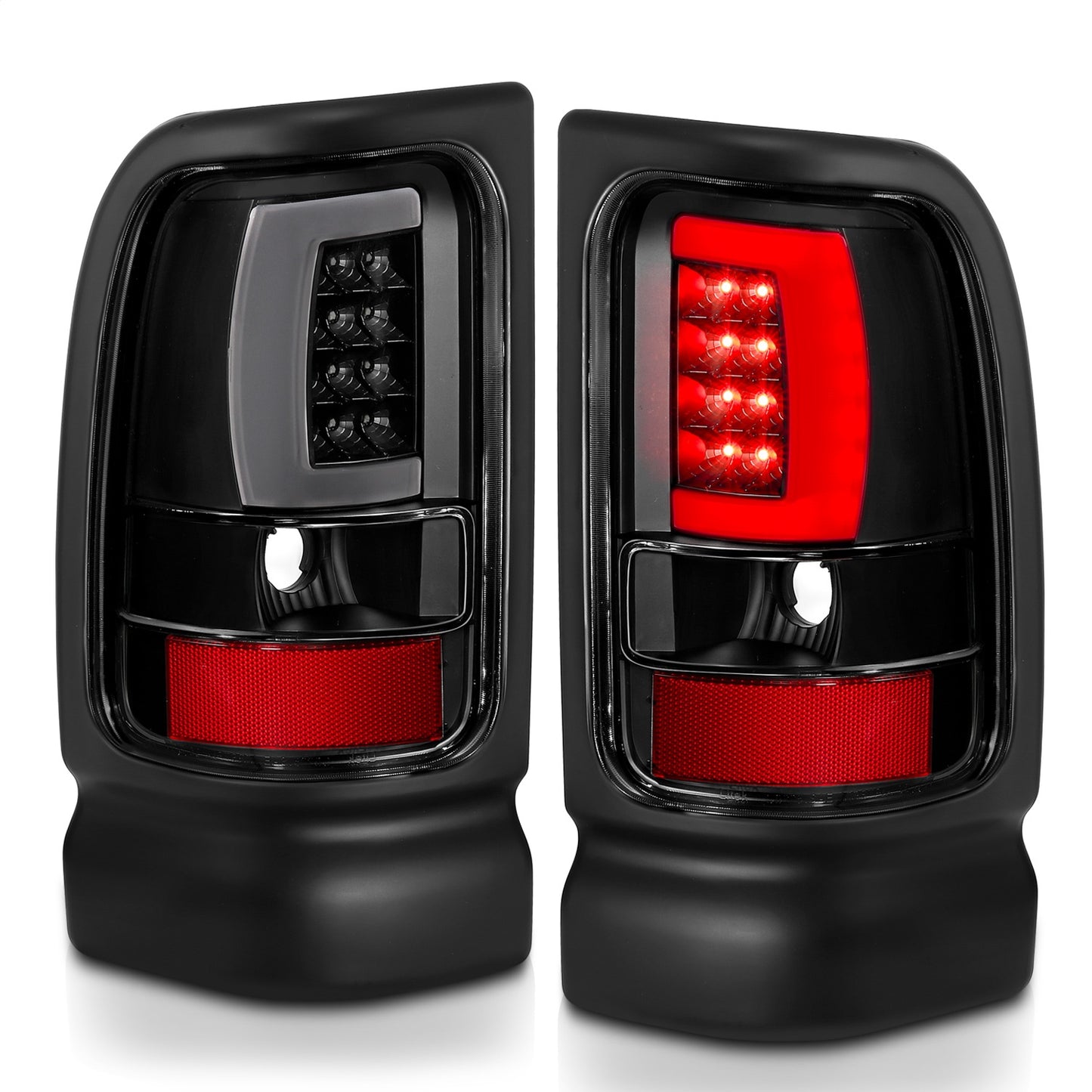 Anzo USA | LED Tail Light Assembly LED Clear Lens Black Housing Pair | Fits Ram 1500 | 311339