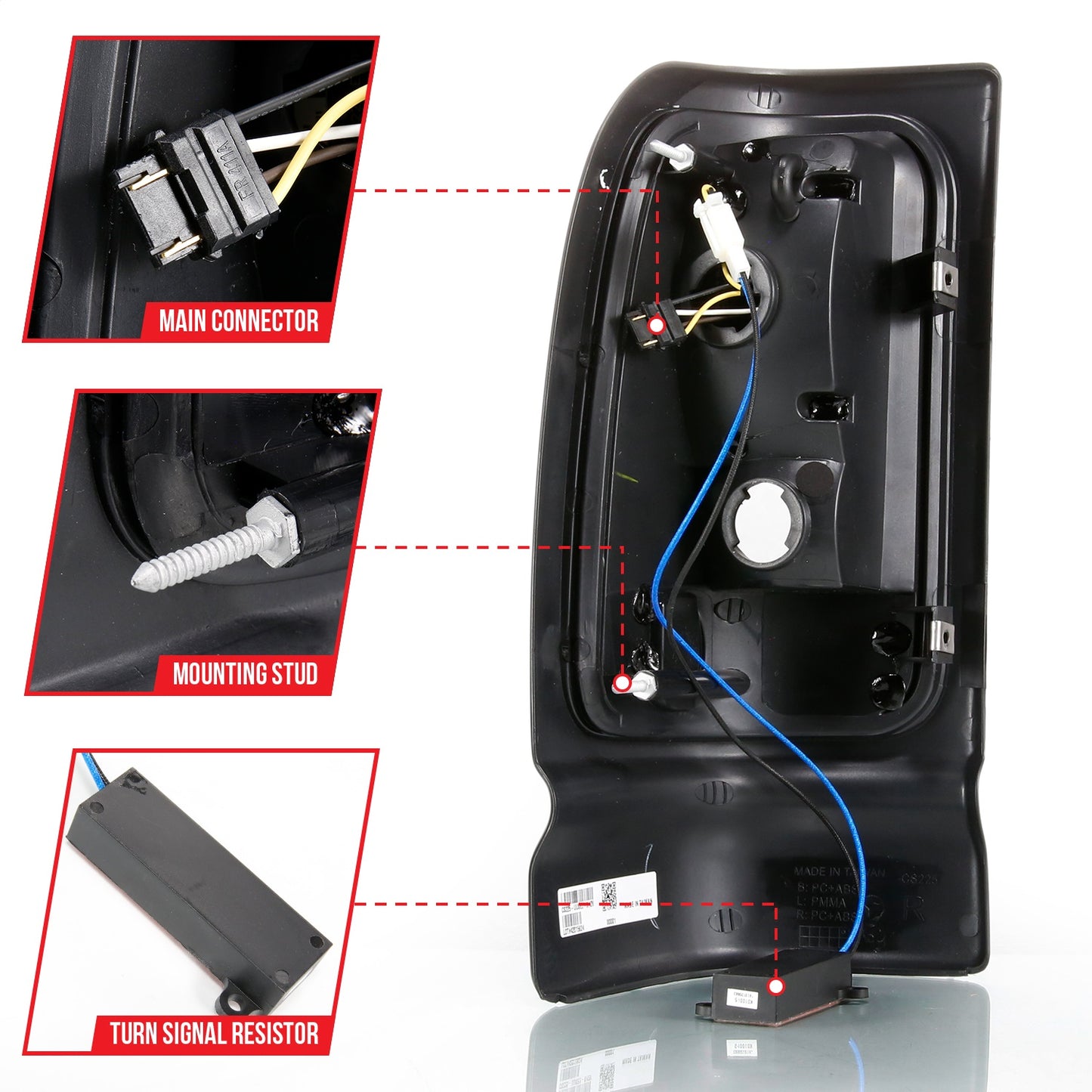Anzo USA | LED Tail Light Assembly LED Smoke Lens Black Housing Pair | Fits Ram 1500 | 311340