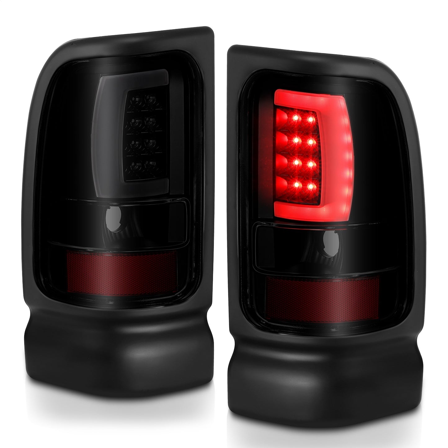 Anzo USA | LED Tail Light Assembly LED Smoke Lens Black Housing Pair | Fits Ram 1500 | 311340