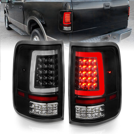 Anzo USA | LED Tail Light Assembly LED Clear Lens Black Housing w/Light Bar Pair | Fits F-150 | 311342