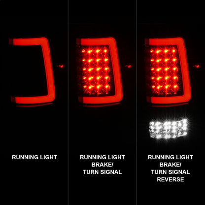 Anzo USA | LED Tail Light Assembly LED Clear Lens Black Housing w/Light Bar Pair | Fits F-150 | 311342