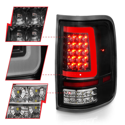 Anzo USA | LED Tail Light Assembly LED Clear Lens Black Housing w/Light Bar Pair | Fits F-150 | 311342
