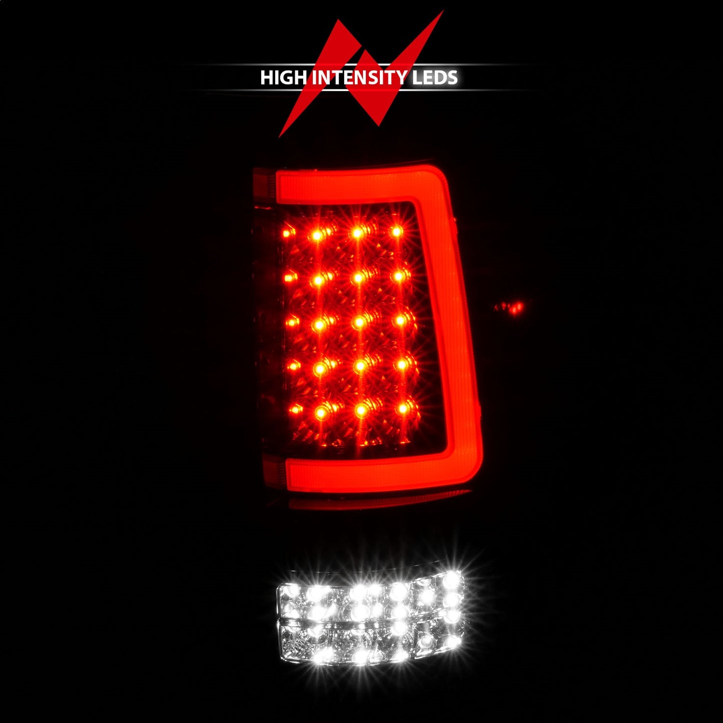 Anzo USA | LED Tail Light Assembly LED Clear Lens Black Housing w/Light Bar Pair | Fits F-150 | 311342